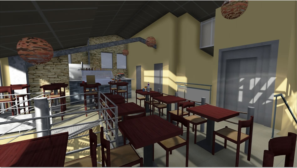 Plan 3D d'un restaurant
