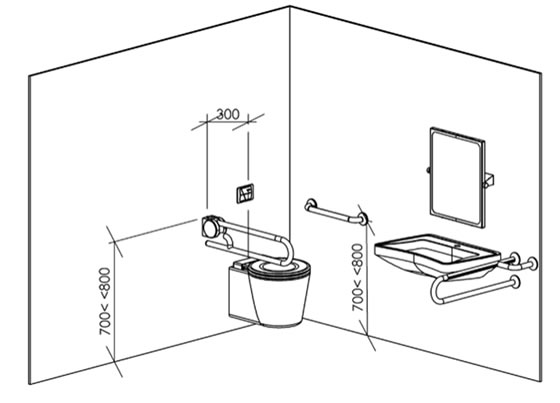 Plan WC normes handicapé accessibilité